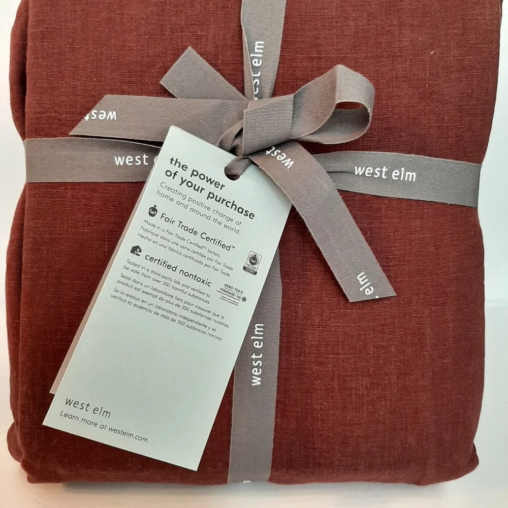 West Elm European Flax Linen King Sheet Set